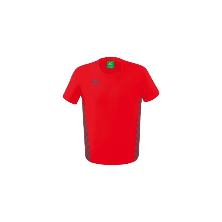 Erima Freizeit-Tshirt Essential Team - weicher Baumwollmix, klassischer Schnitt - rot/grau Herren